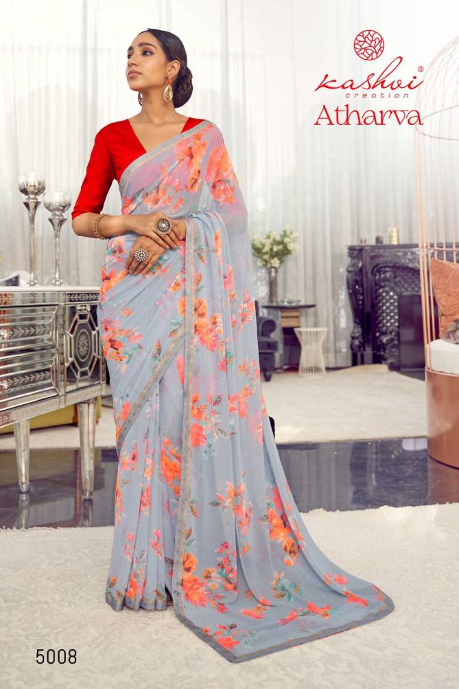 Atharva By Kashvi Weightless Printed Sarees Wholesale Shop In Surat